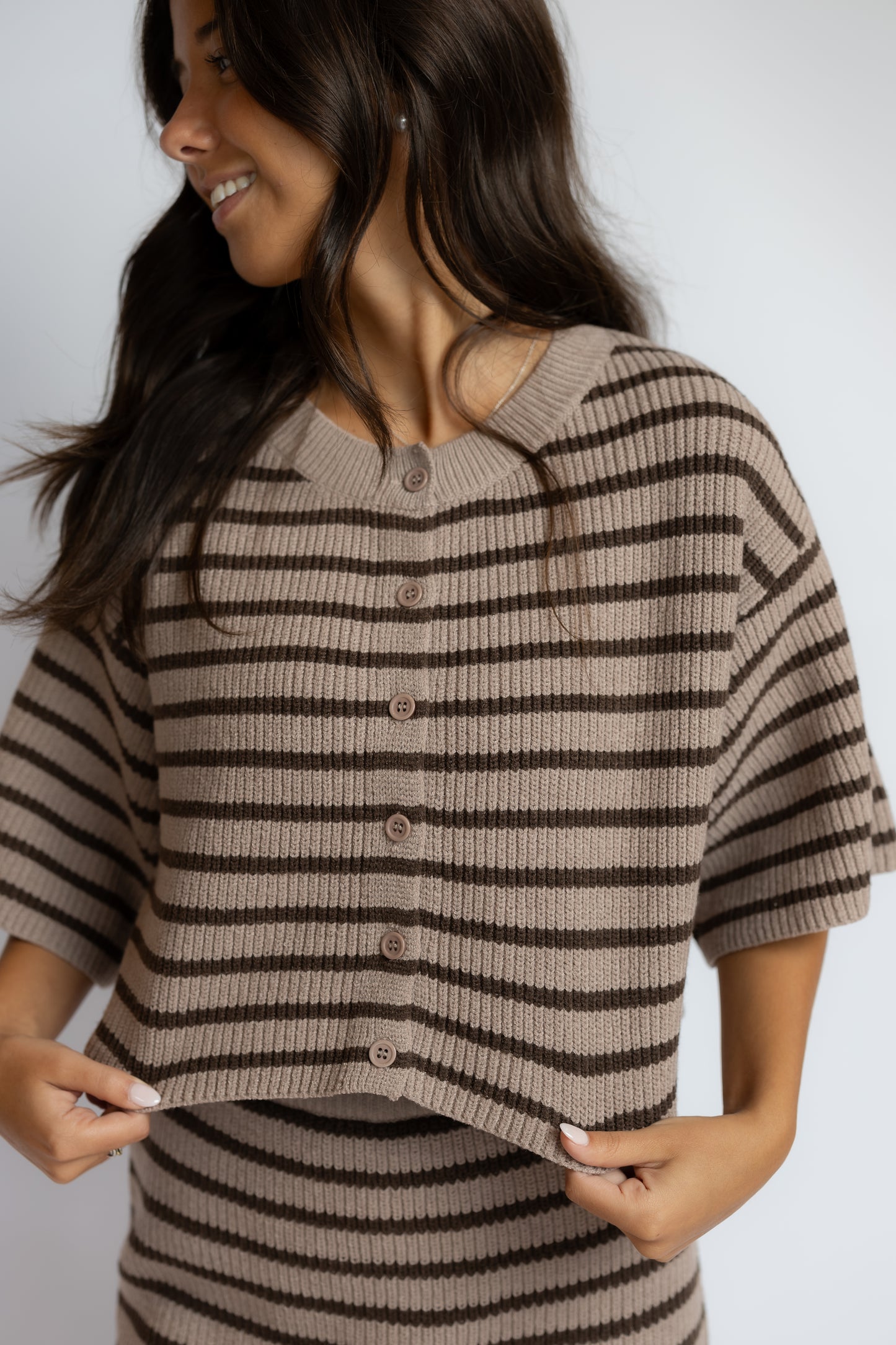 Gracie Striped Sweater Skirt Set