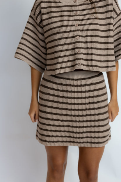 Gracie Striped Sweater Skirt Set