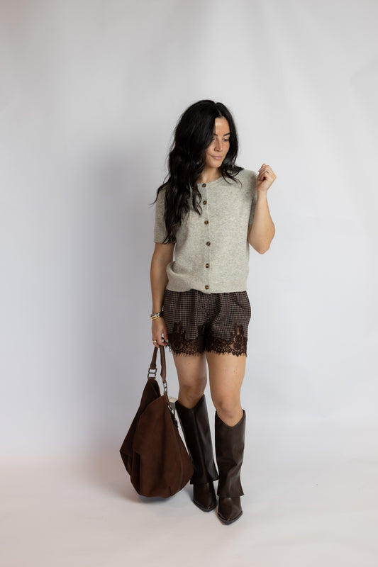 Moving In Lace Trim Shorts