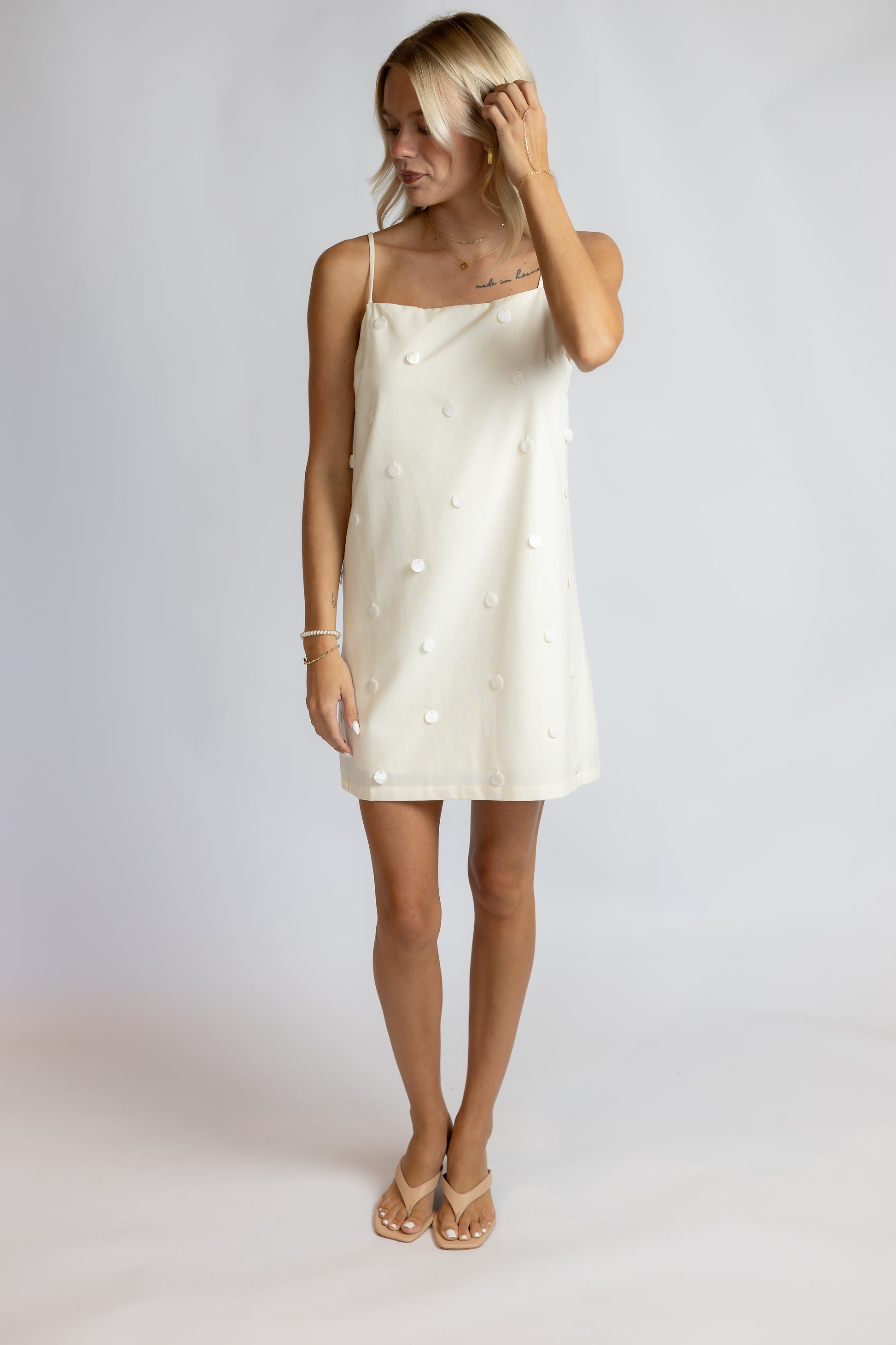 Ivory Textured Mini Dress