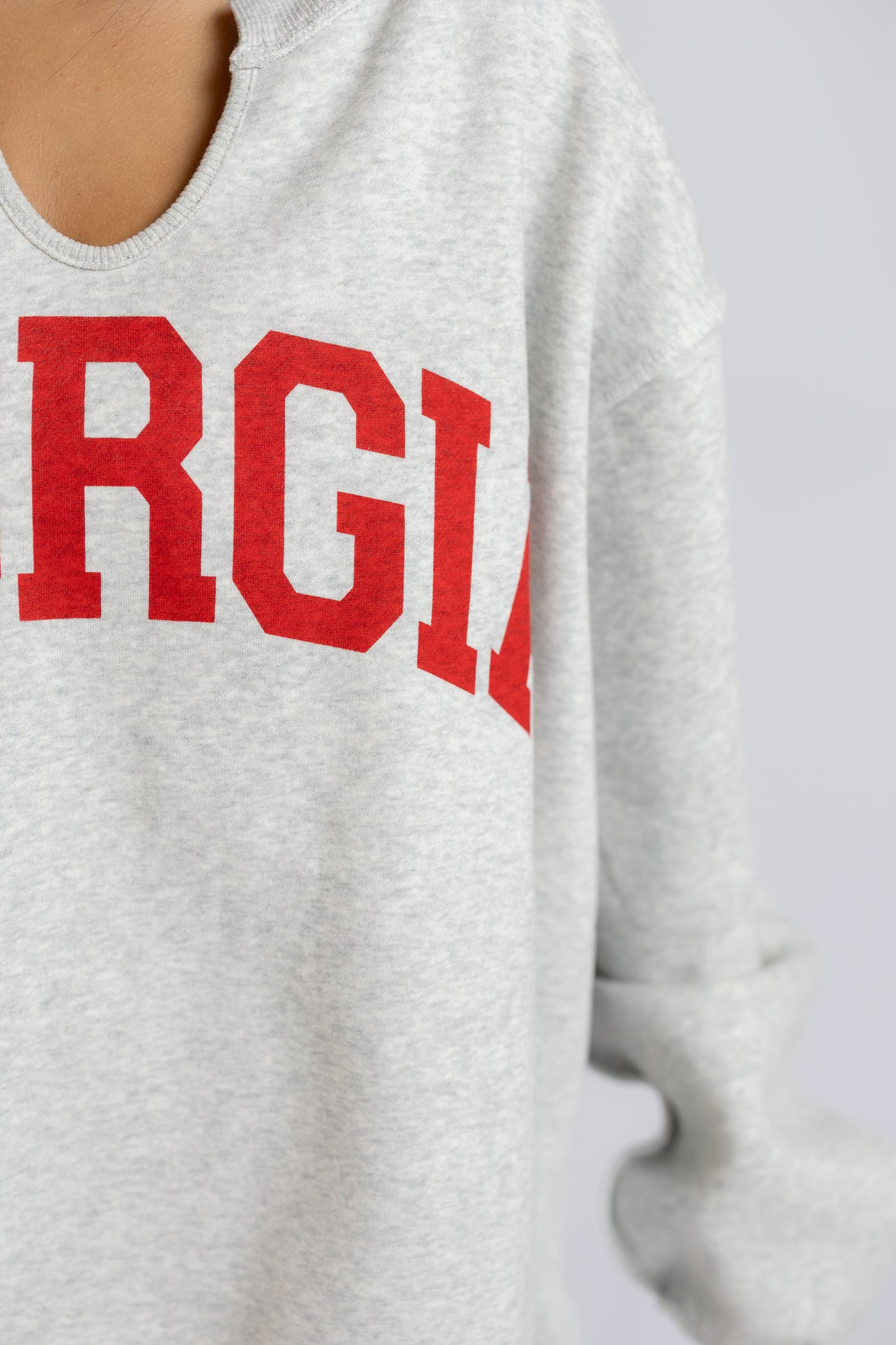 Georgia Split Neck Terry Sweatshirt
