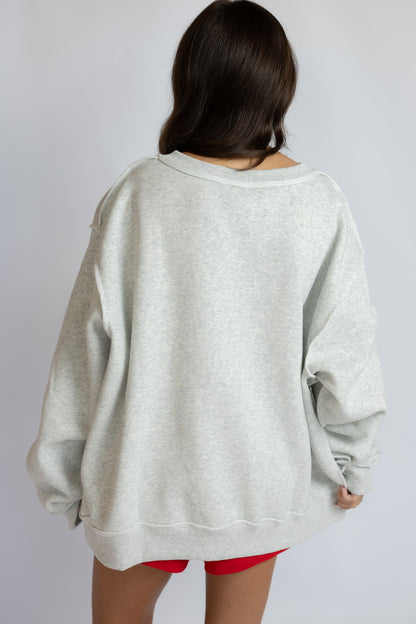 Georgia Split Neck Terry Sweatshirt