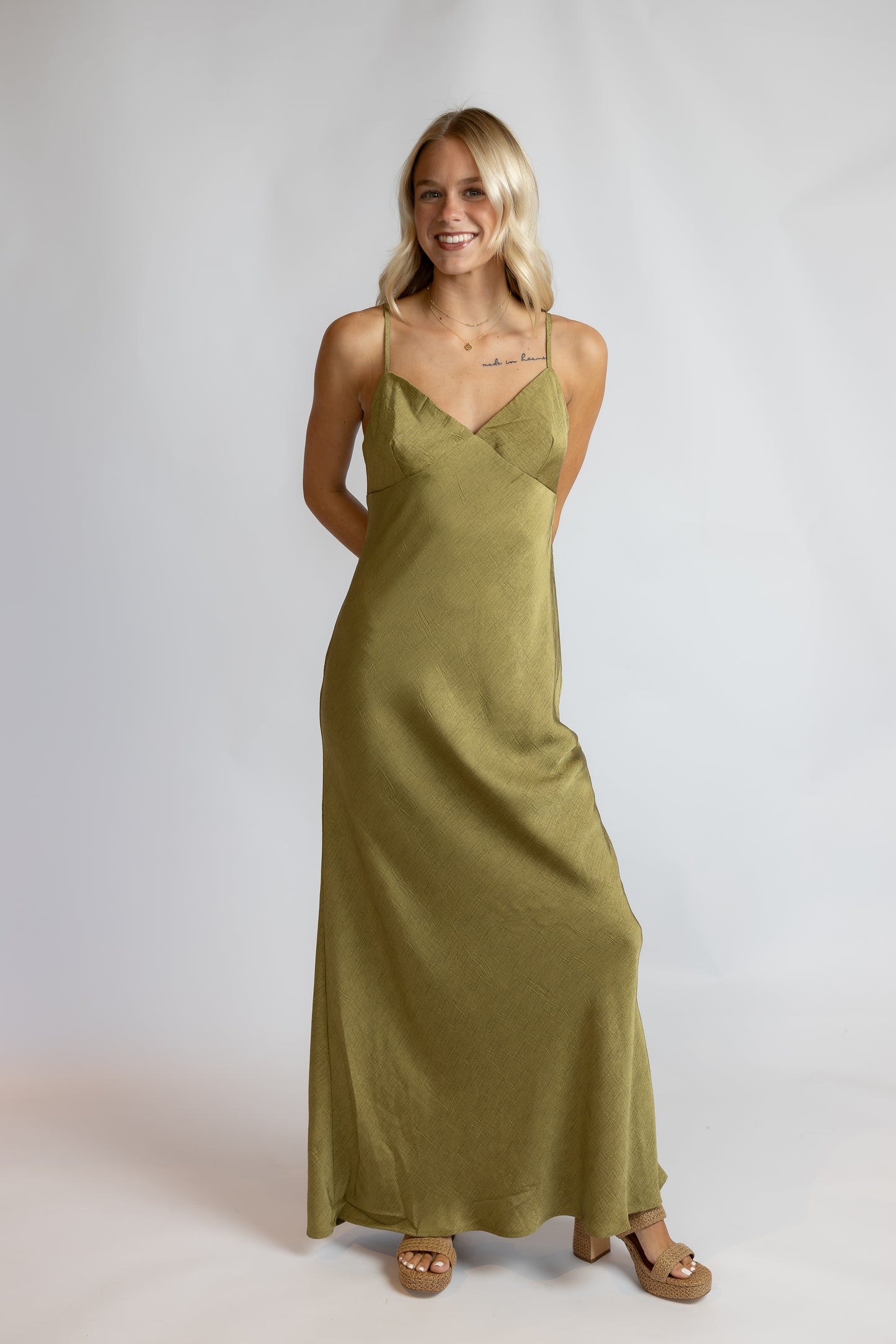 Dirty Martini Satin Maxi Dress