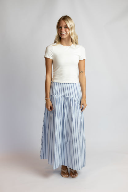 Looking Up Striped Maxi Skirt