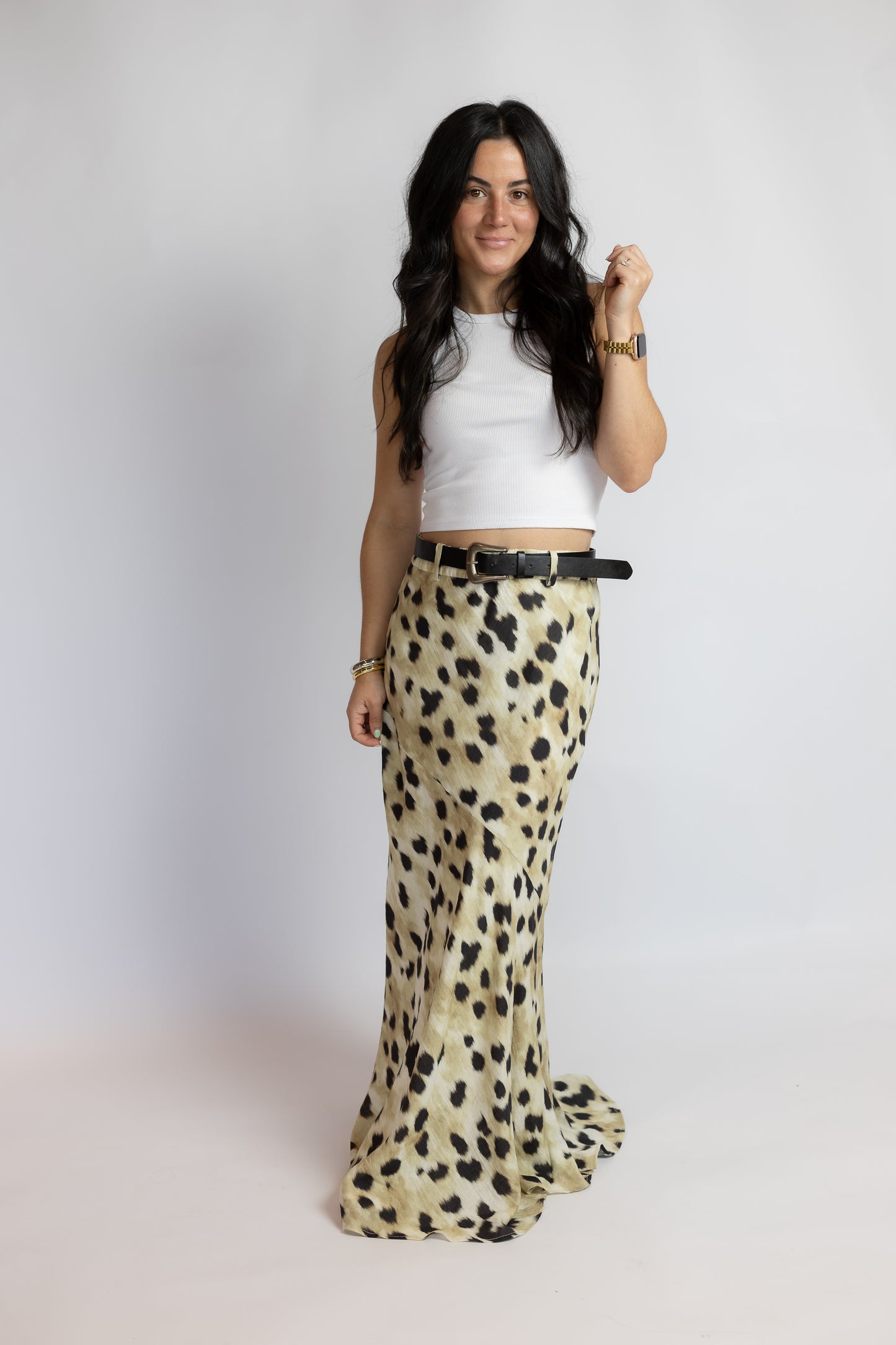 Talk Of The Town Leopard Maxi Skirt