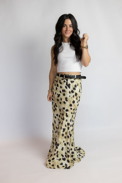 Talk Of The Town Leopard Maxi Skirt