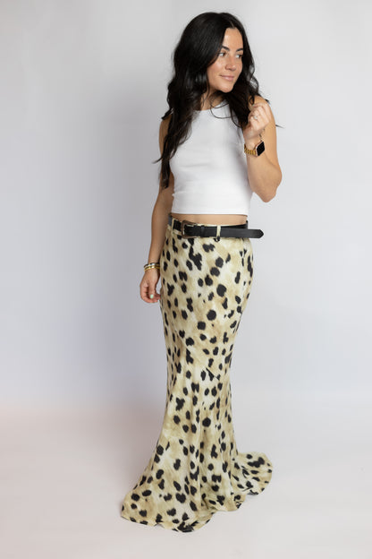 Talk Of The Town Leopard Maxi Skirt