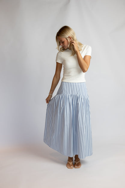 Looking Up Striped Maxi Skirt