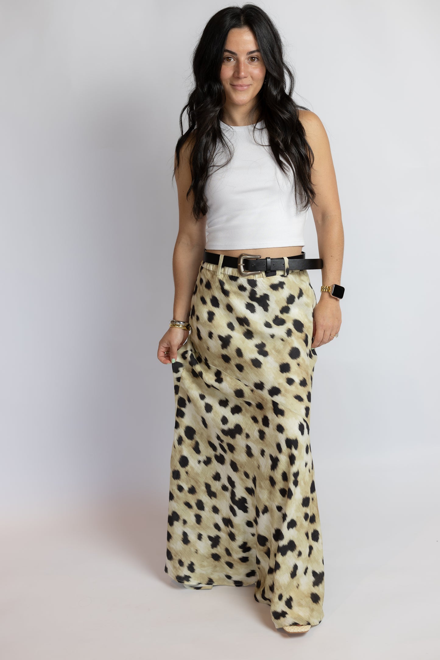Talk Of The Town Leopard Maxi Skirt
