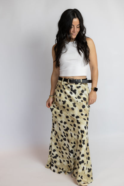 Talk Of The Town Leopard Maxi Skirt