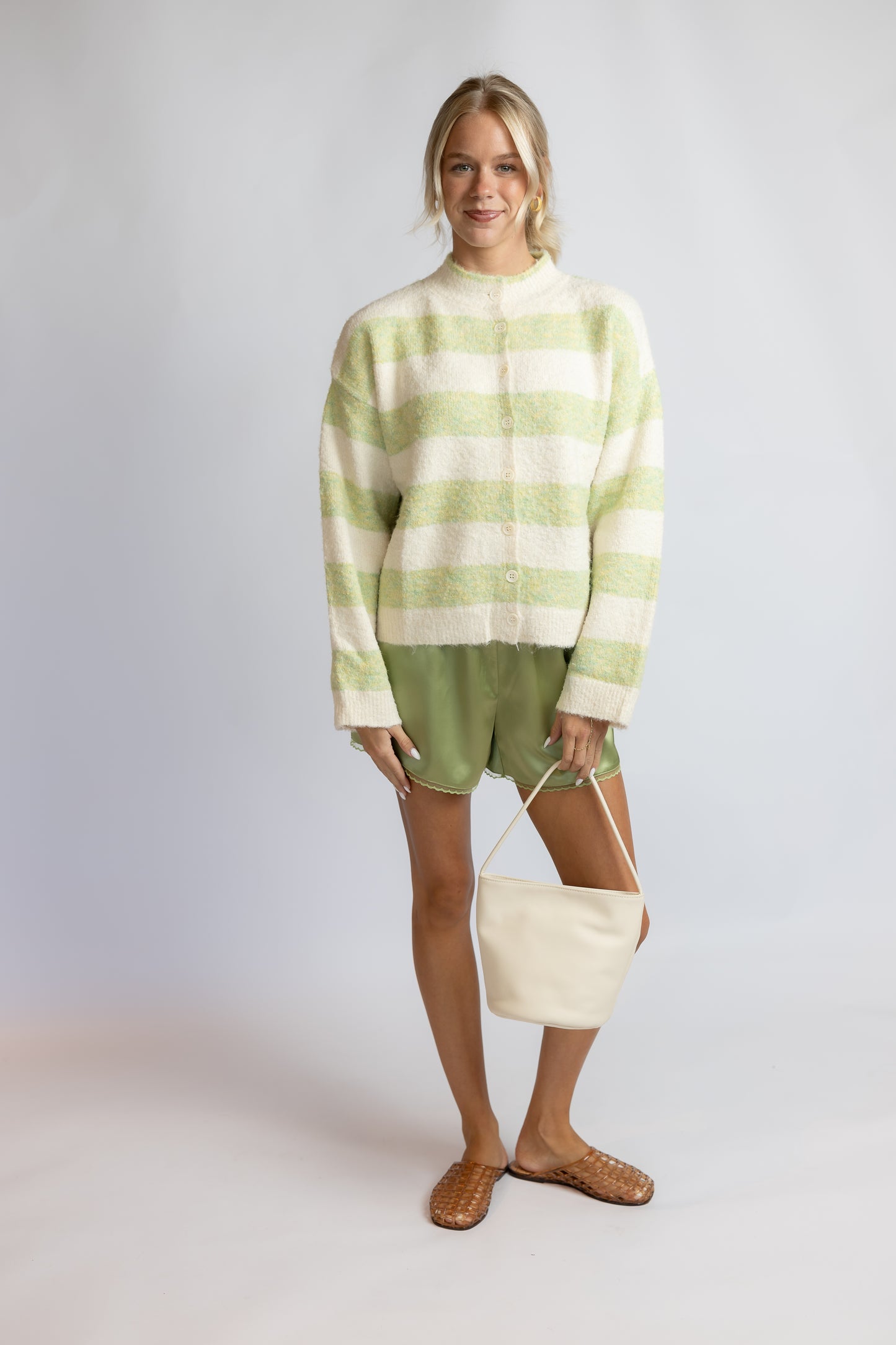 Faded Quick Striped Cardigan