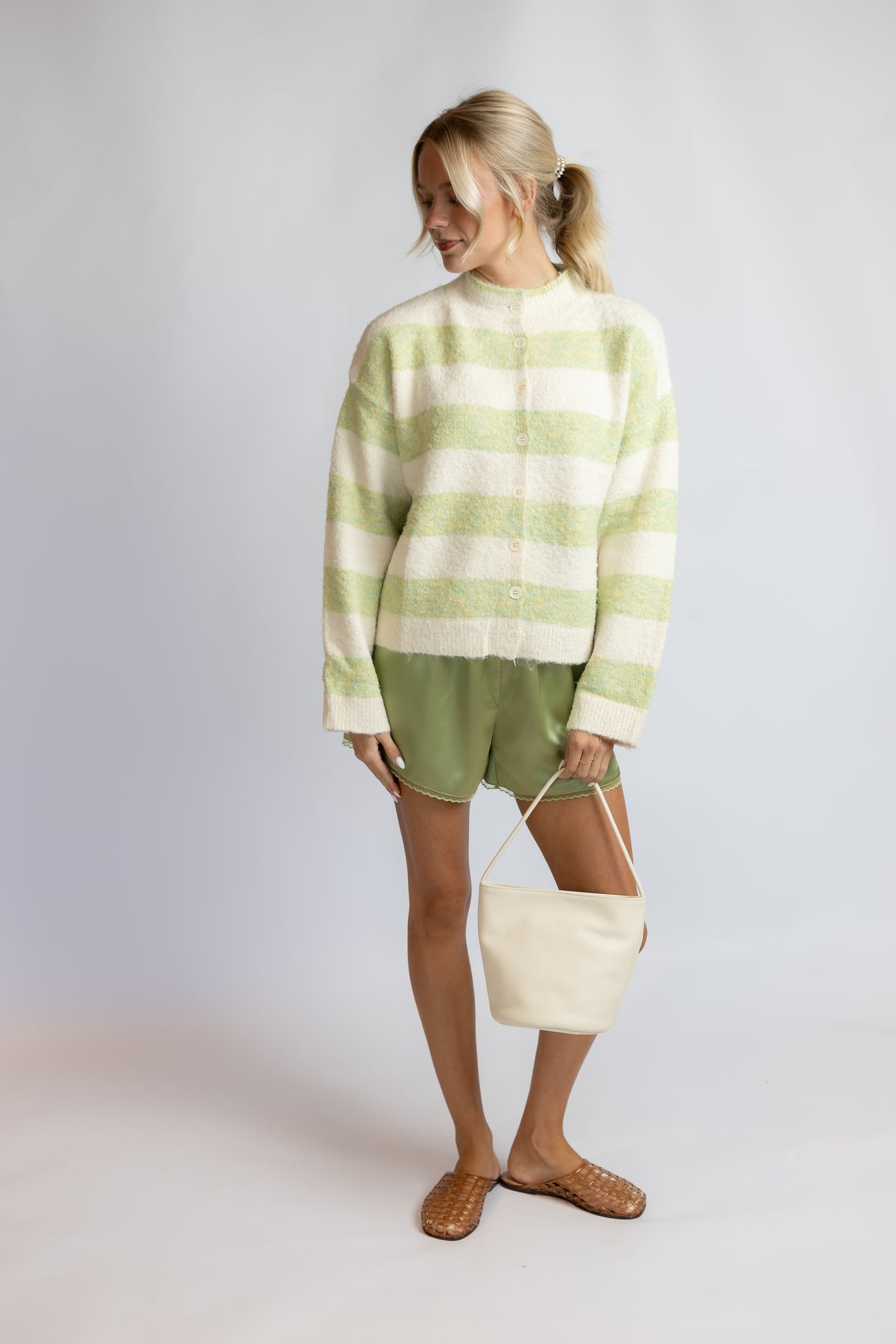 Faded Quick Striped Cardigan