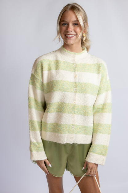 Faded Quick Striped Cardigan