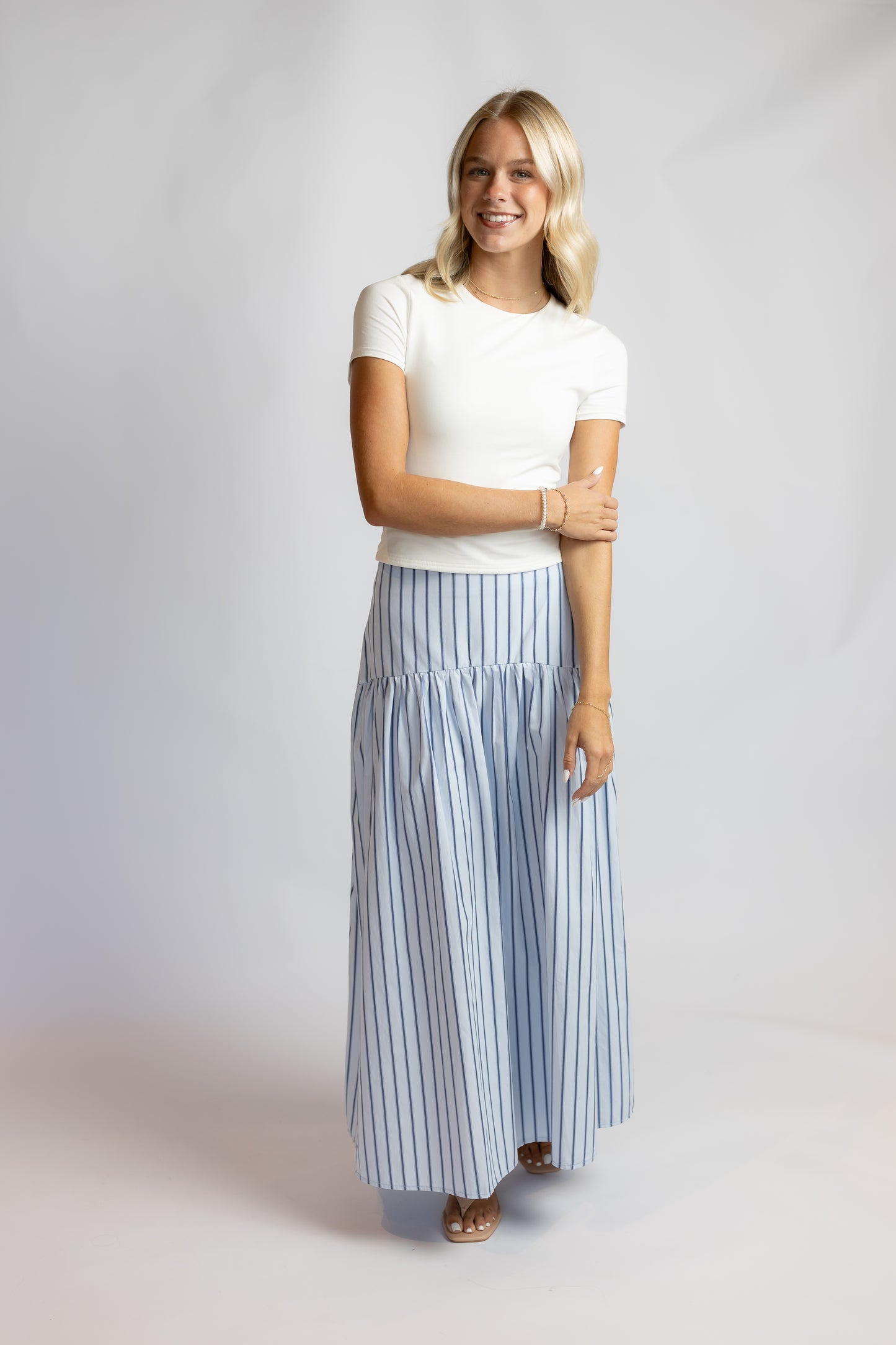 Looking Up Striped Maxi Skirt