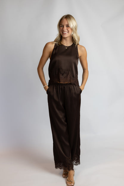 On The Town Lace Wide Leg Pants