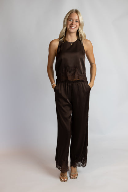 On The Town Lace Wide Leg Pants