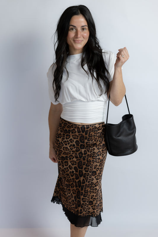 Suzi Leopard Mesh Midi Skirt