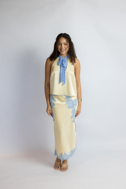 Lizzie Satin Midi Skirt