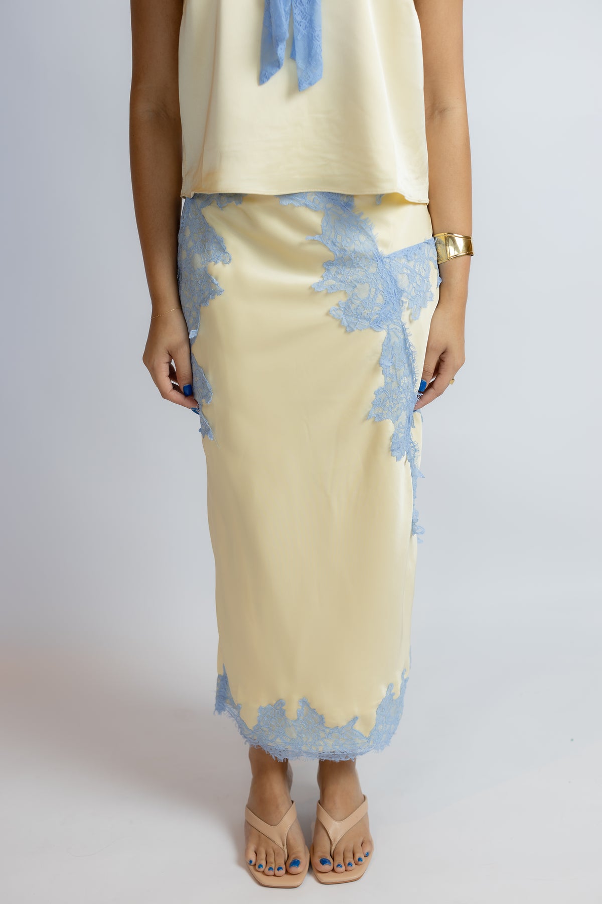 Lizzie Satin Midi Skirt