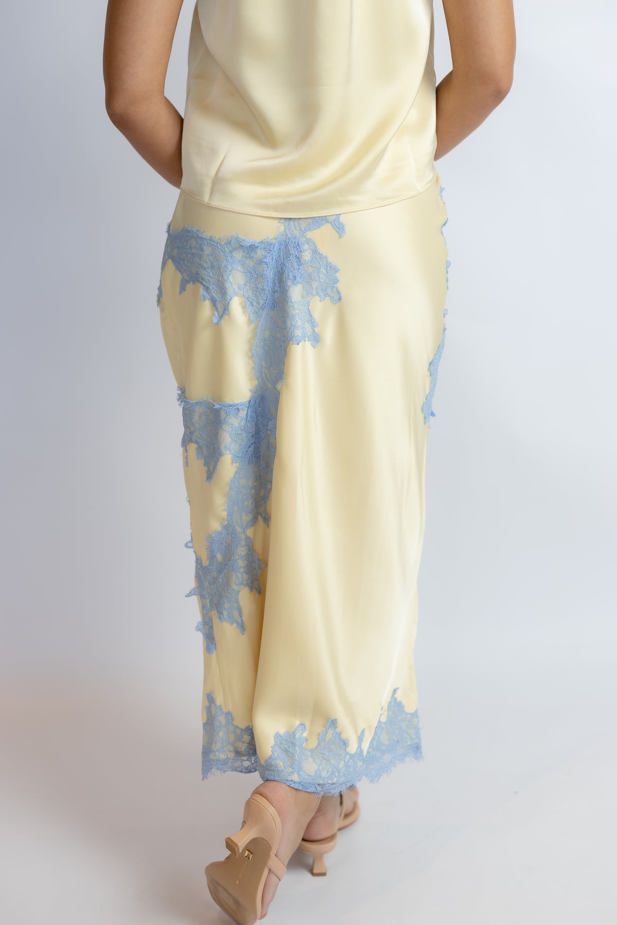 Lizzie Satin Midi Skirt