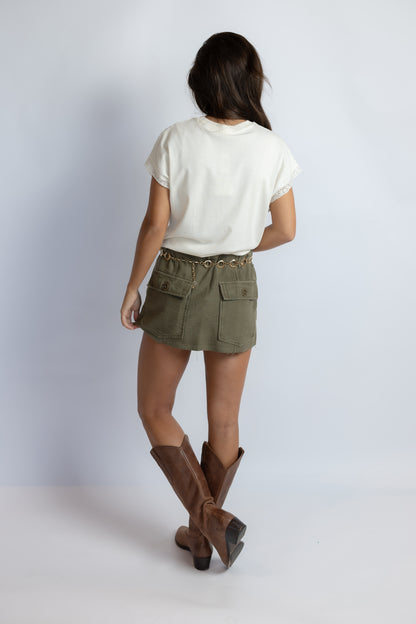 Marika Lace Trim Muscle Tee Cloud