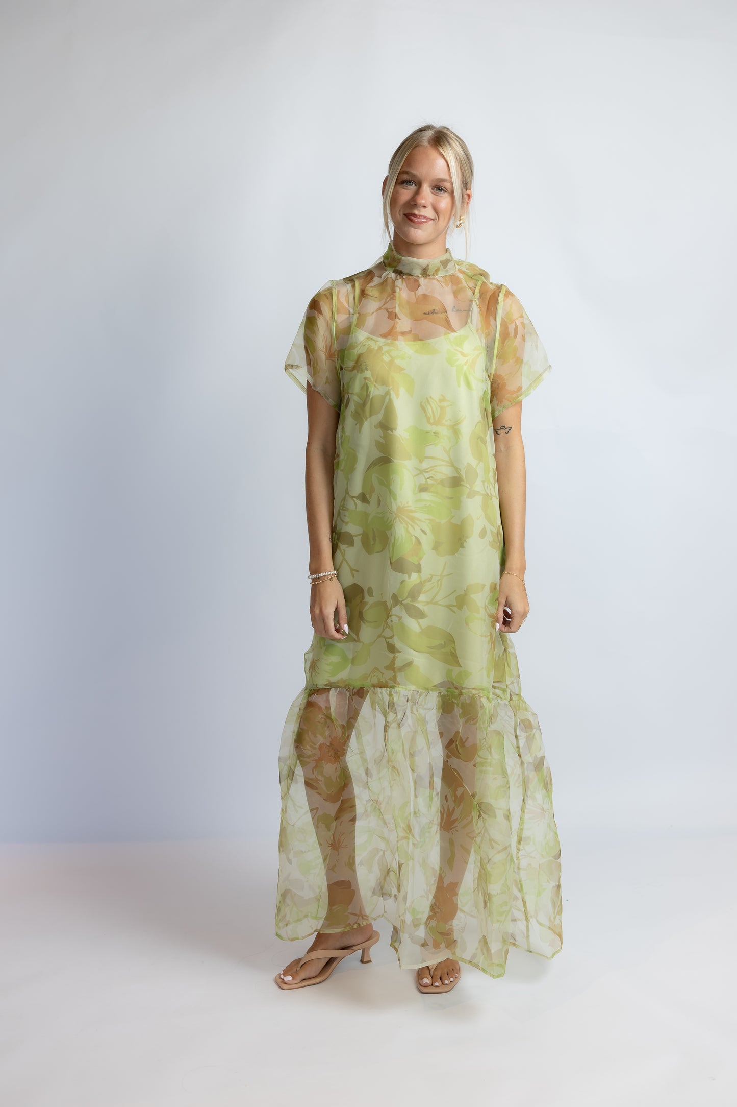Ellery Floral Dime Organza Maxi Dress