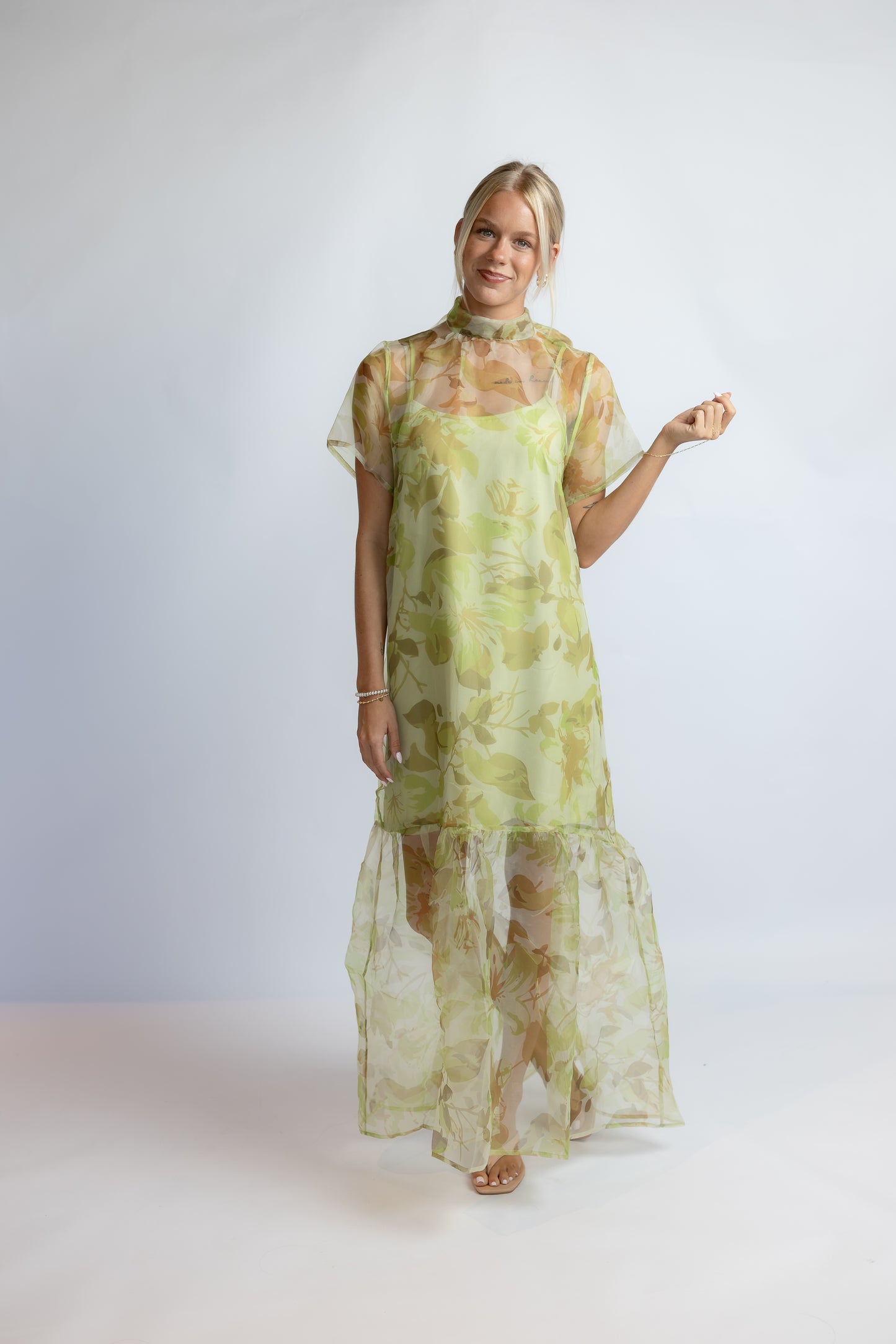 Ellery Floral Dime Organza Maxi Dress