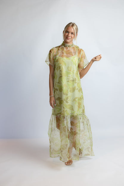 Ellery Floral Dime Organza Maxi Dress