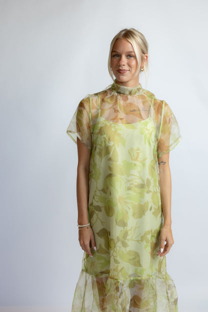 Ellery Floral Dime Organza Maxi Dress
