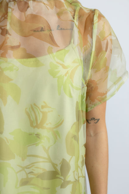 Ellery Floral Dime Organza Maxi Dress