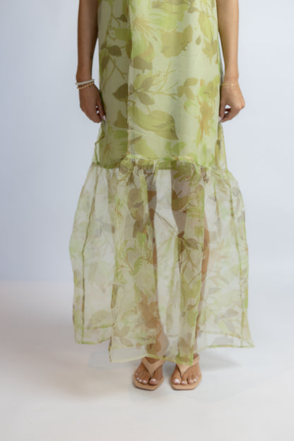 Ellery Floral Dime Organza Maxi Dress