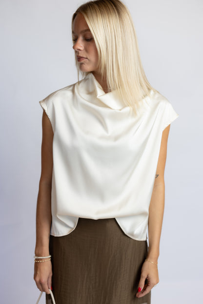 In And Out Satin Top