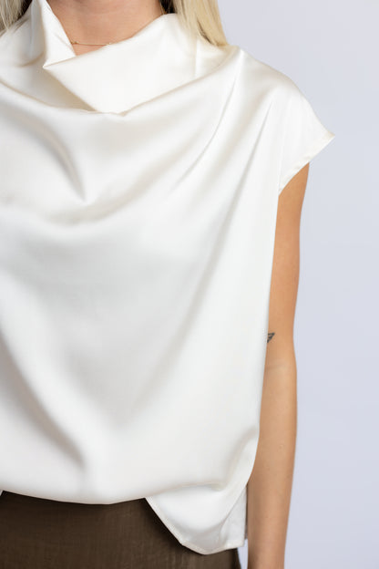 In And Out Satin Top