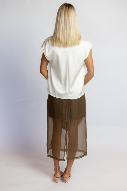 In And Out Satin Top