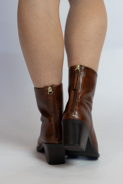 Matteo Croc Embossed Faux Leather Boot