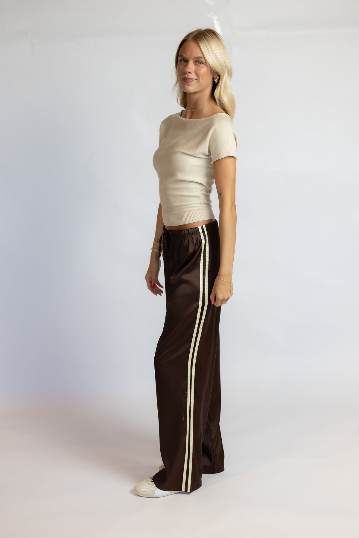 Maggie Satin Track Pants