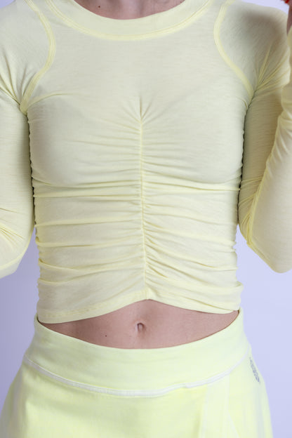Tempo Ruched Long Sleeve Top Lime