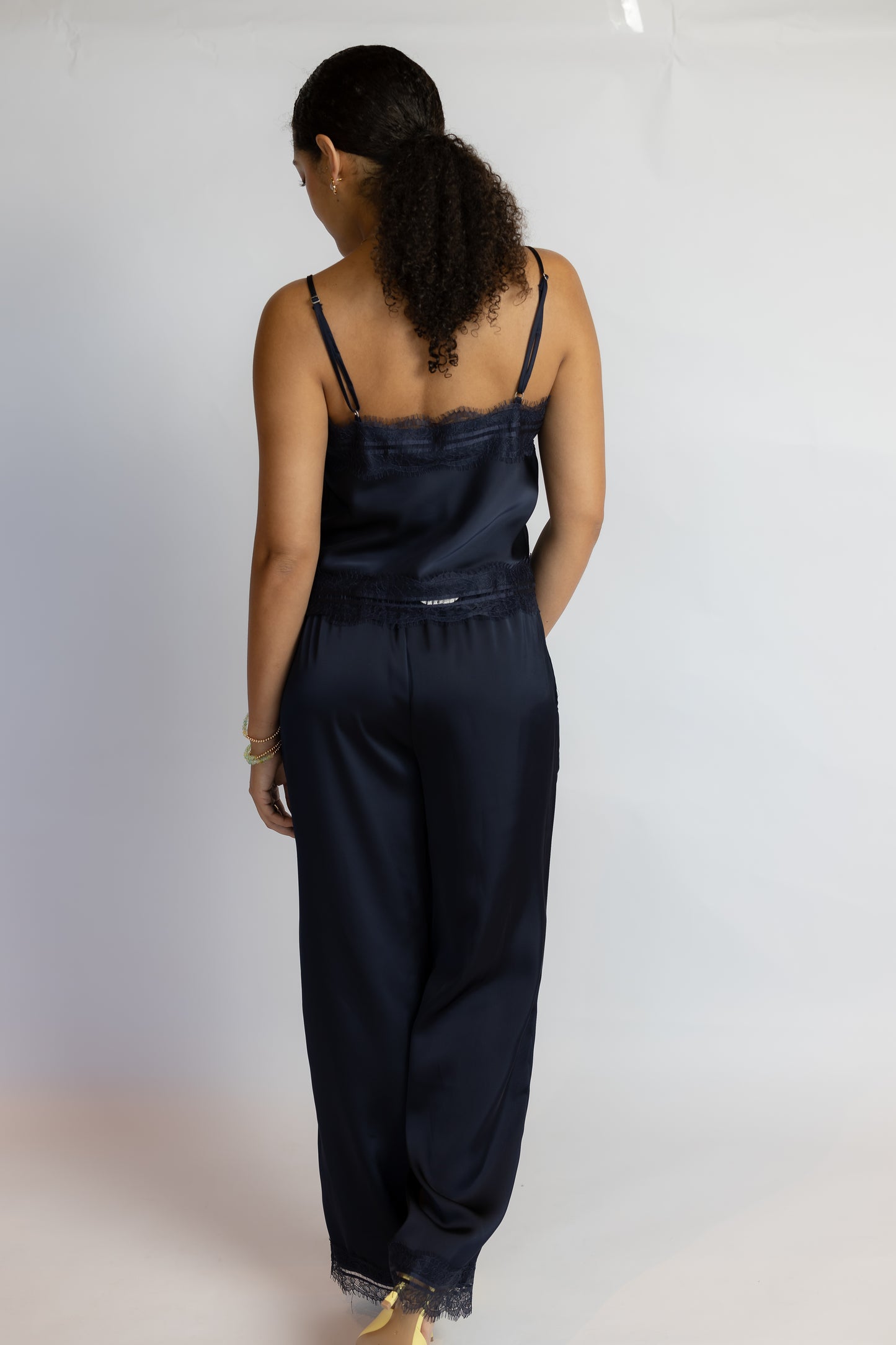 Maisie Lace Trim Satin Top