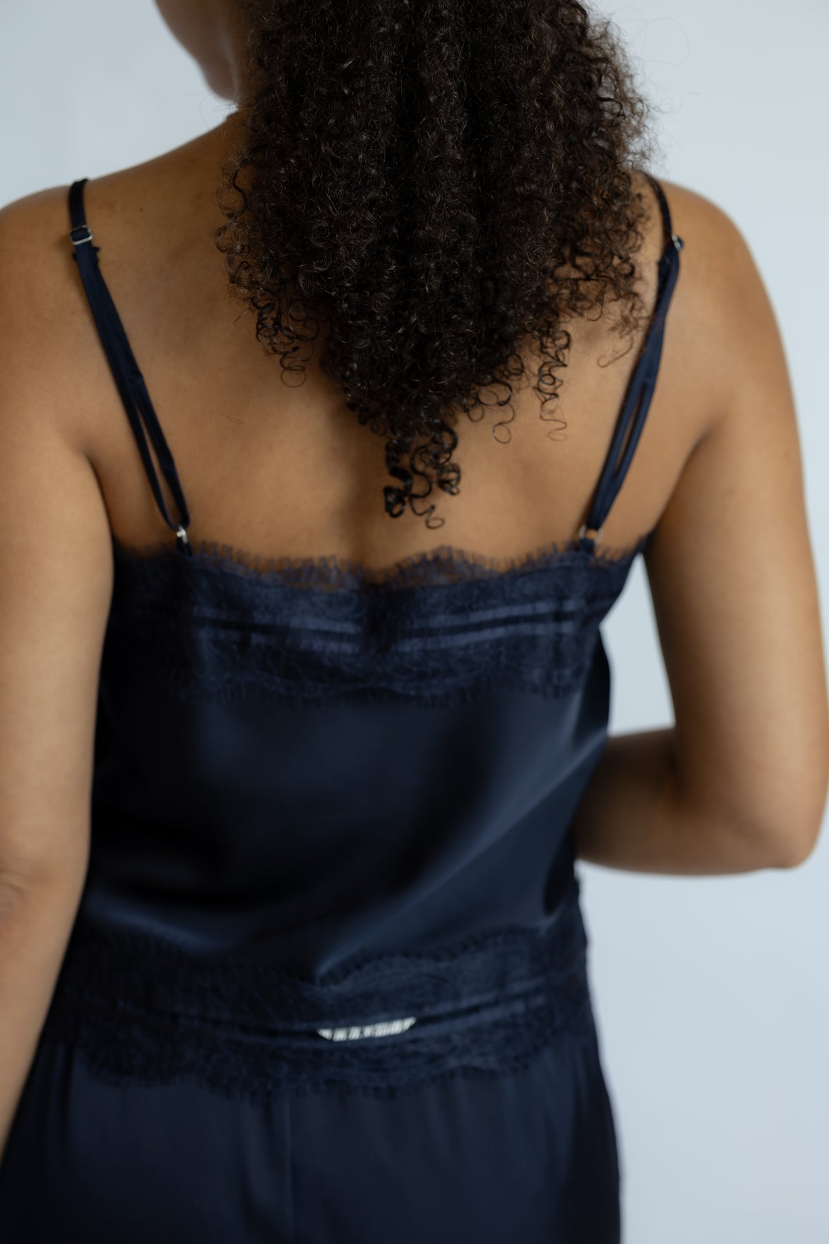 Maisie Lace Trim Satin Top