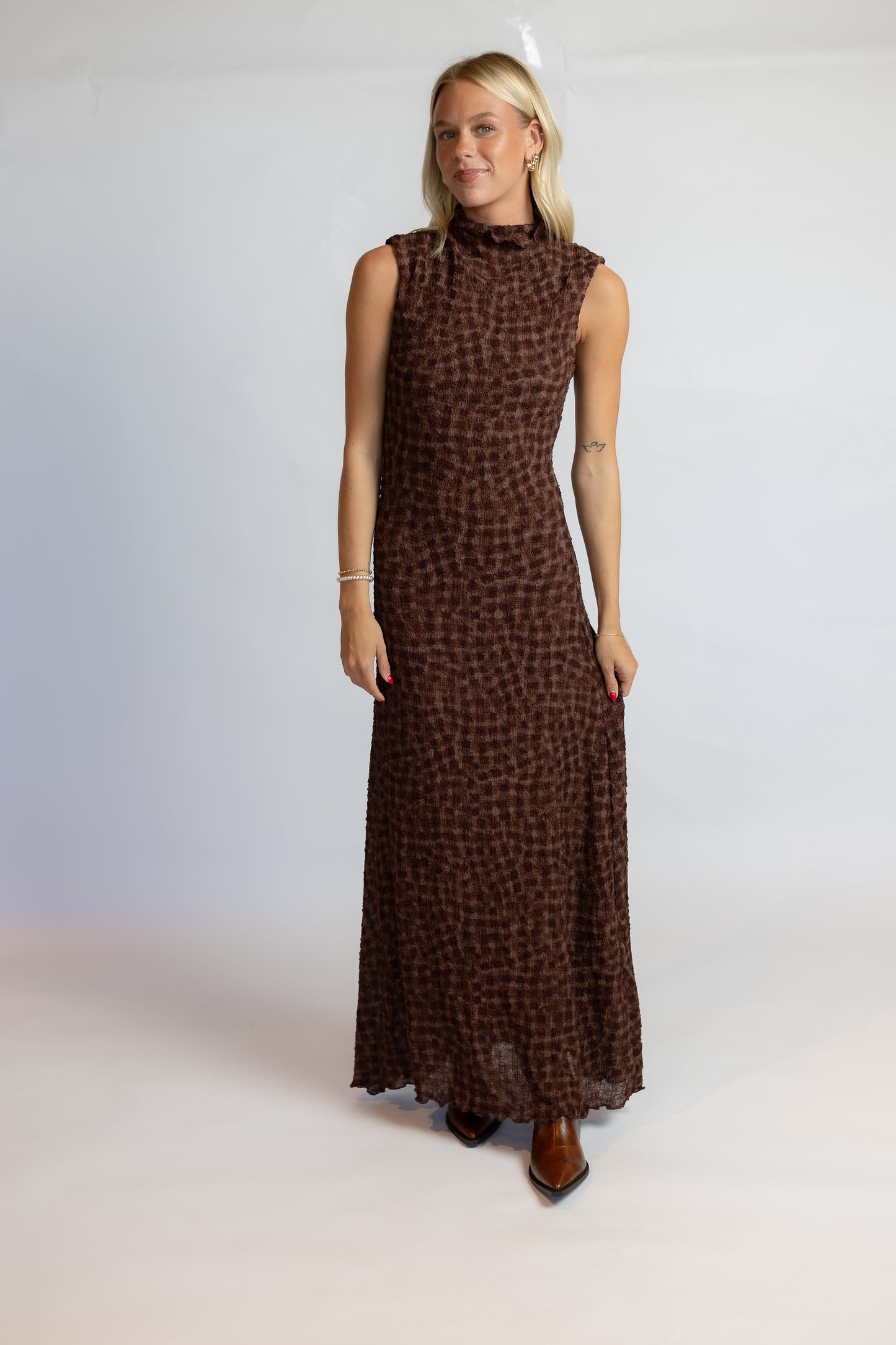 Eileen Mock Neck Maxi Dress