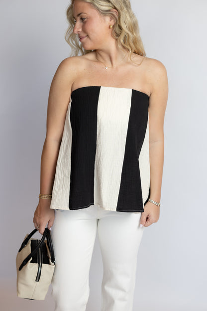 Always Knew Striped Strapless Top