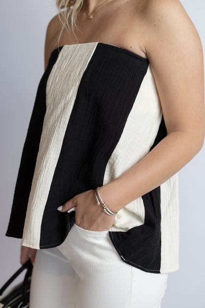 Always Knew Striped Strapless Top
