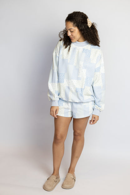 Alex Patchwork Mock Neck Sweatshirt