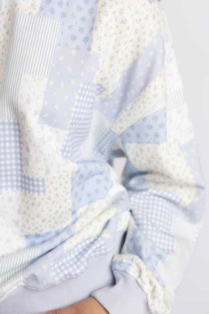 Alex Patchwork Mock Neck Sweatshirt