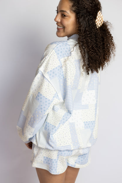 Alex Patchwork Mock Neck Sweatshirt