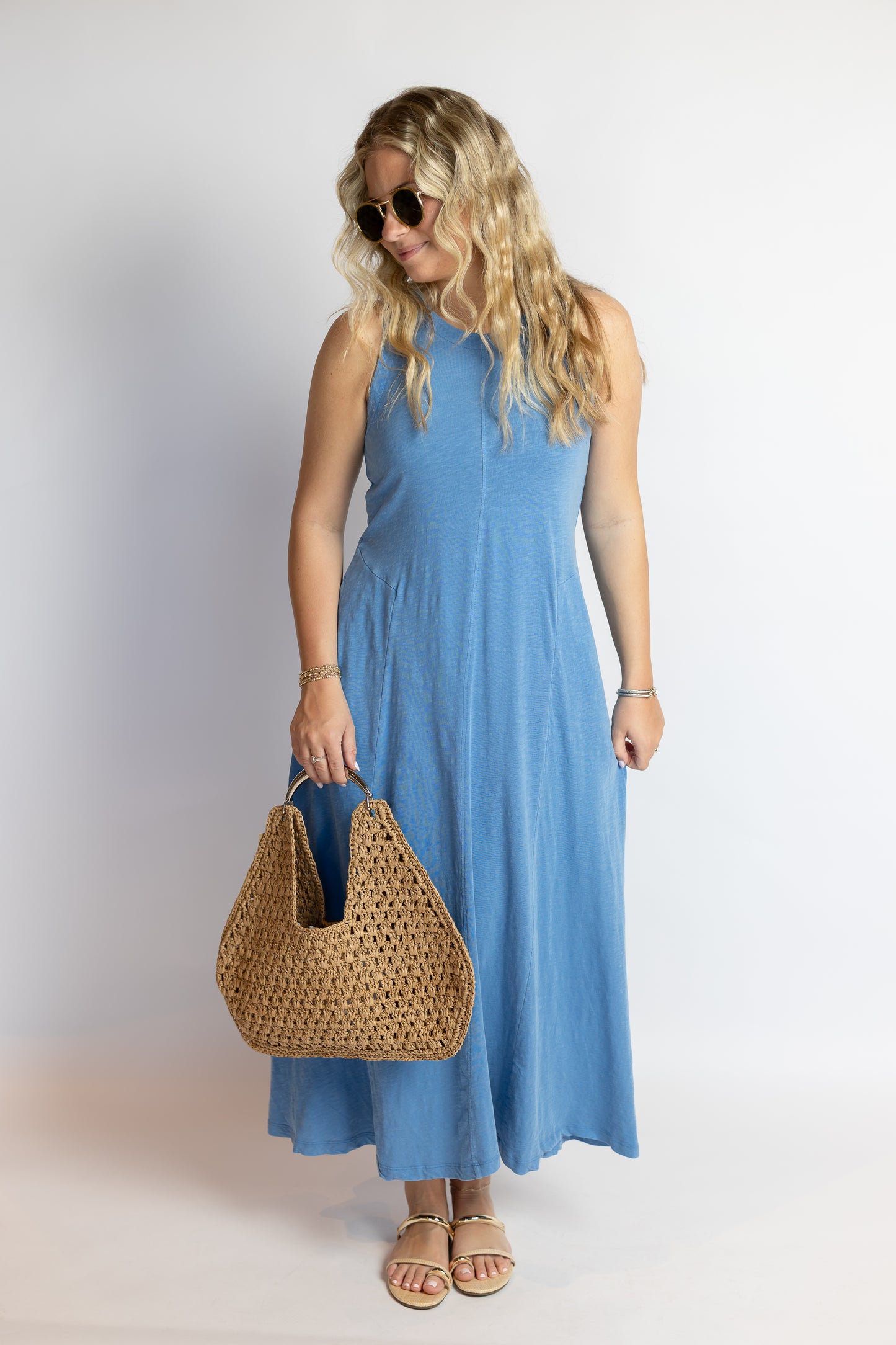 Waters Edge Sleeveless Midi Dress