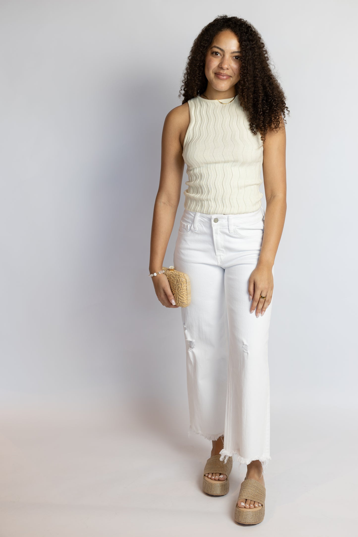 Ashleigh Cropped White Denim