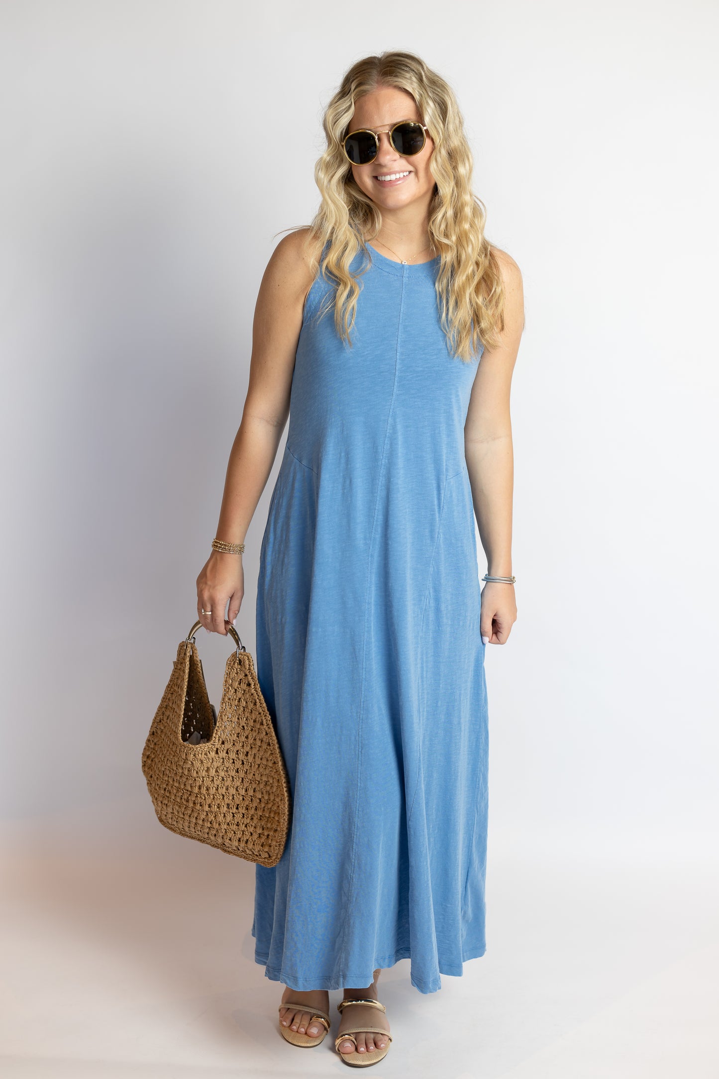 Waters Edge Sleeveless Midi Dress