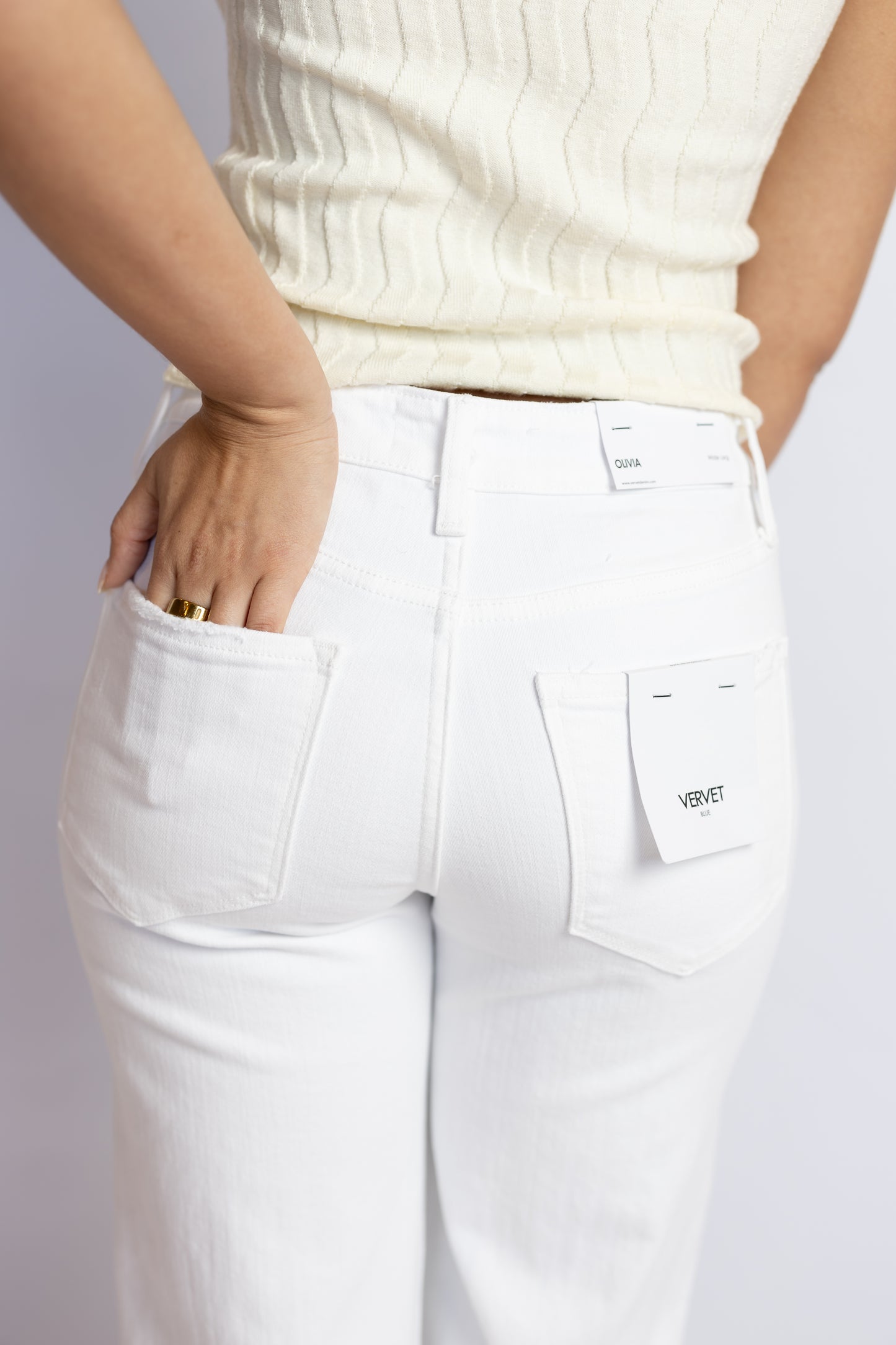 Ashleigh Cropped White Denim