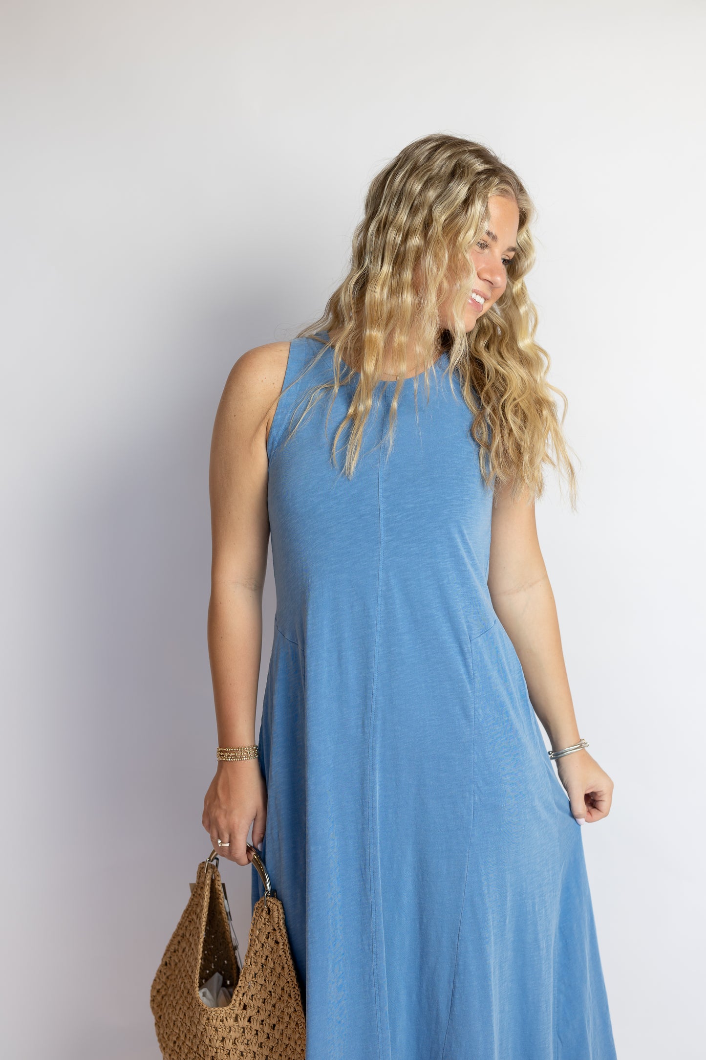 Waters Edge Sleeveless Midi Dress
